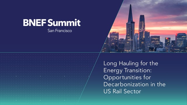 Watch "<h3>Long Hauling for the Energy Transition: Opportunities for Decarbonization in the US Rail Sector</h3>
Beth Whited, President, Union Pacific Railroad interviewed by Tara Narayanan, Lead Analyst,
North America Regional trends, BloombergNEF"