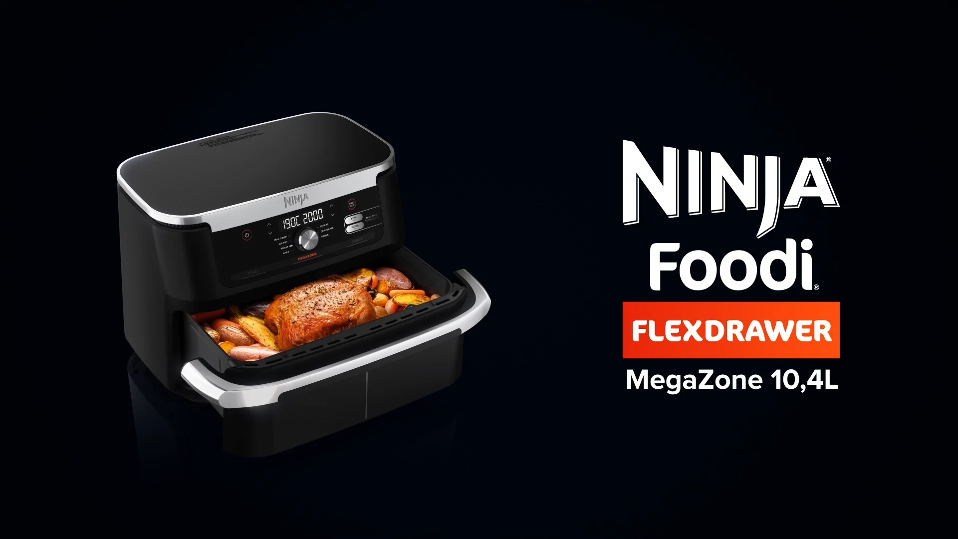 Ninja Foodi FlexDrawer Freidora de Aire Dual Zone, 10.4L, Air Fryer, 7