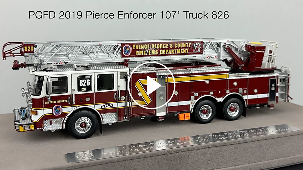 Fire Replicas PGFD 2019 Pierce Enforcer 107' Ascendant Truck 826
