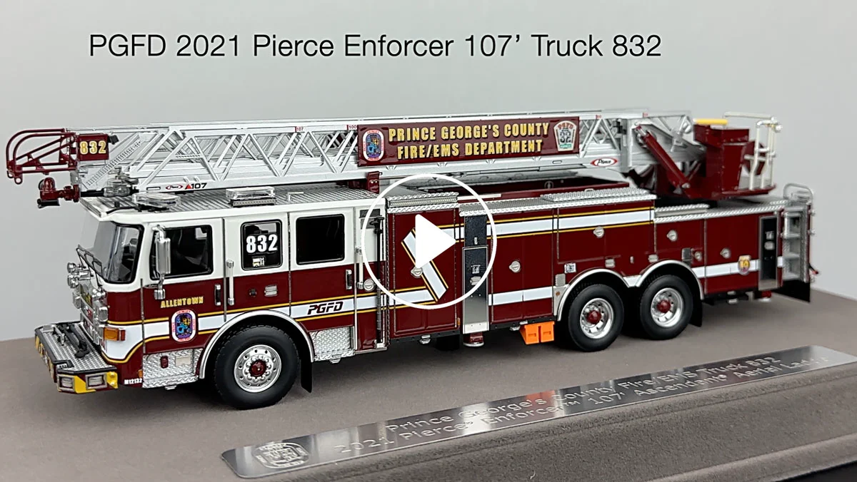 Fire Replicas PGFD 2021 Pierce Enforcer 107' Ascendant Truck 832