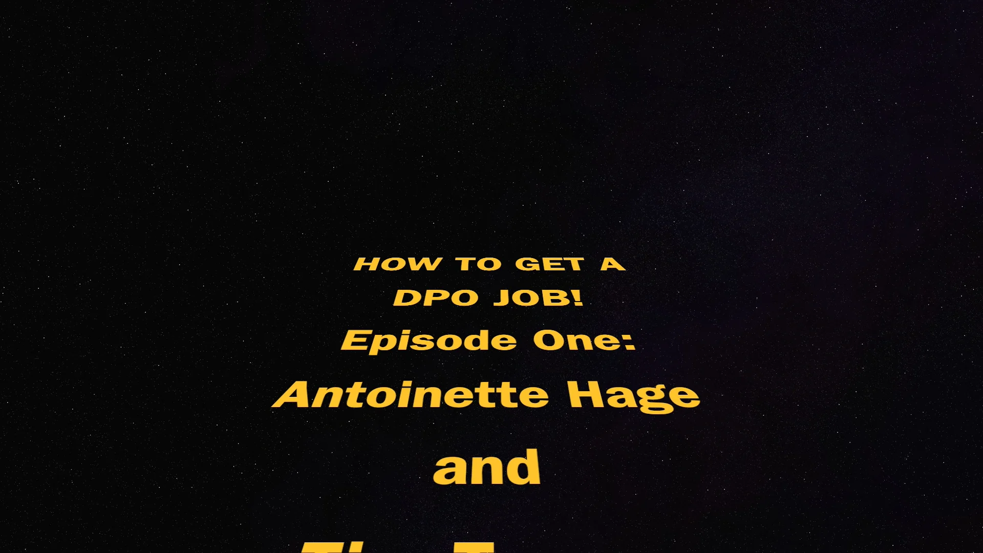 How to get a DPO Job! Episode One Hage on Vimeo