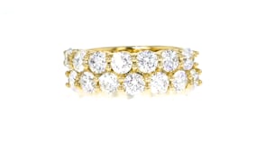 3.00 ct. t.w. Lab-Grown Diamond Two-Row Ring in 14kt Yellow Gold