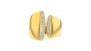 15 ct. t.w. Diamond Asymmetrical Ring in 18kt Gold Over Sterling