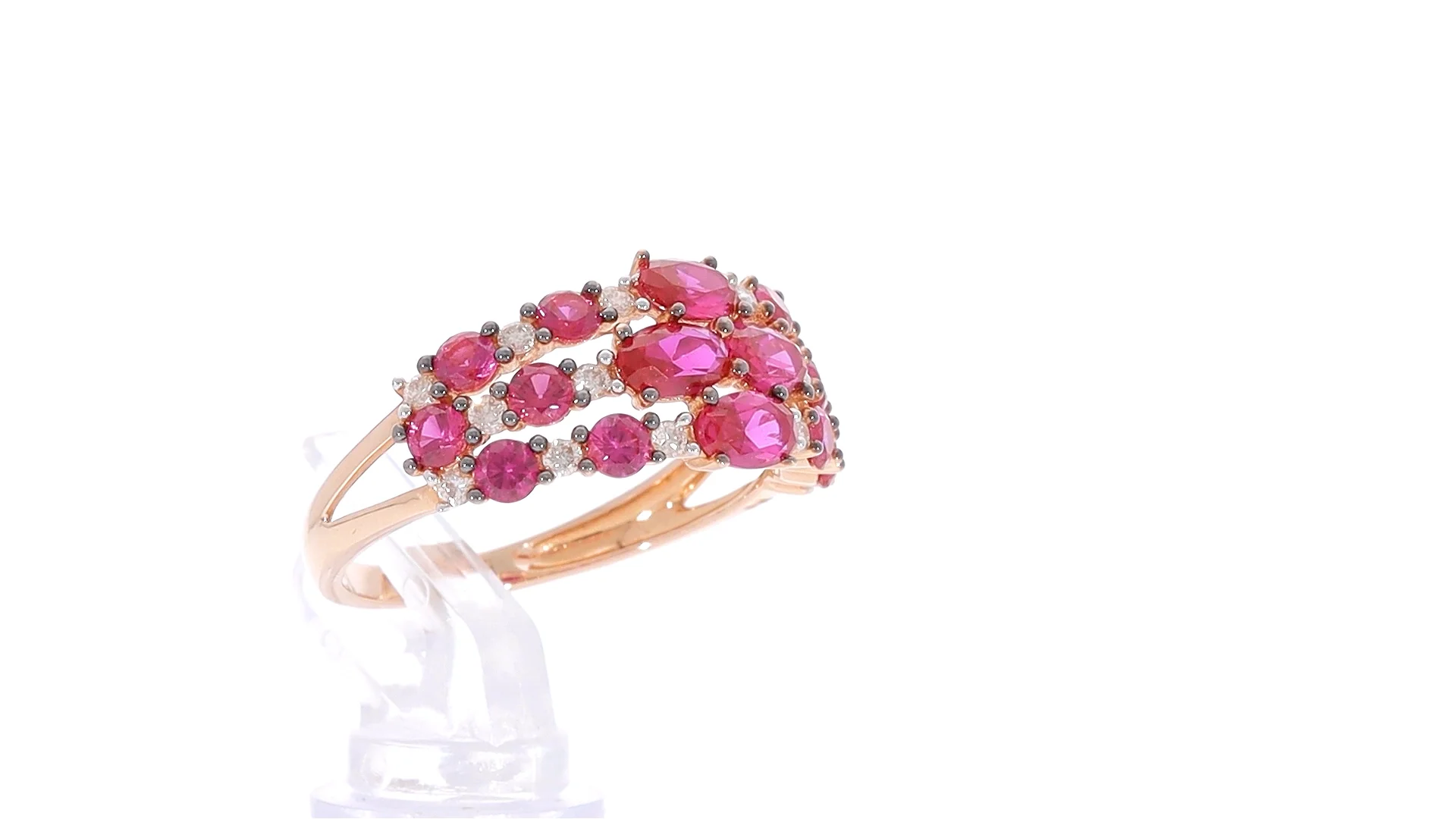 Anillo Rubí y Diamante Oro Rosa: Pasión BIZZARRO