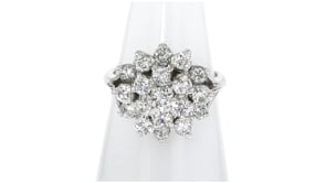 C. 1980 Vintage 2.00 ct. t.w. Diamond Cluster Ring in 14kt White Gold