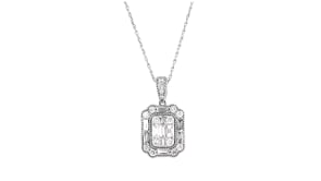C. 1990 Vintage 1.30 ct. t.w. Diamond Cluster Pendant Necklace in 14kt White Gold