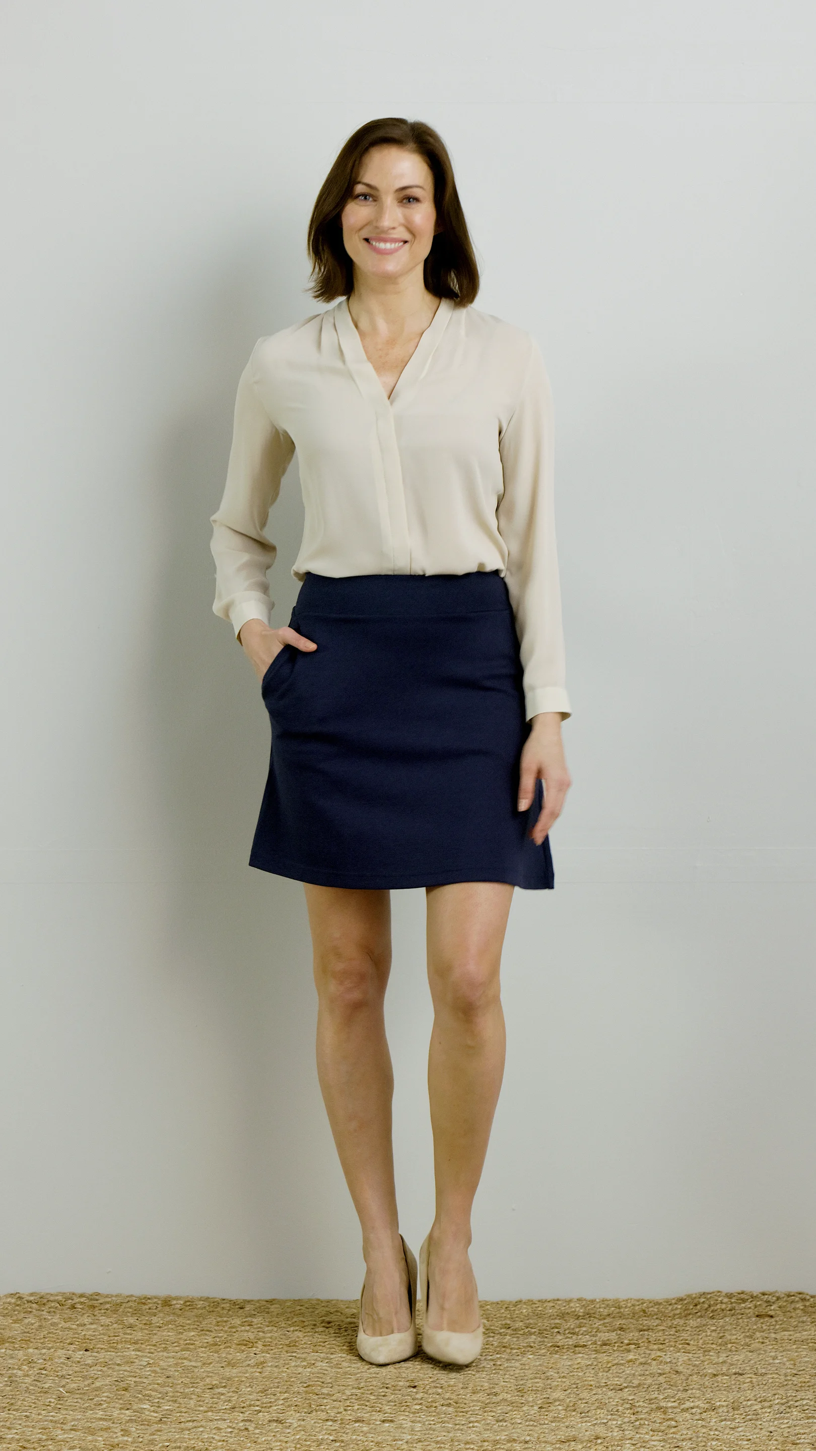 ●Sienne● Ponte Skirt Beige S4USK018 Ponte Skirt (Beige) - sienne