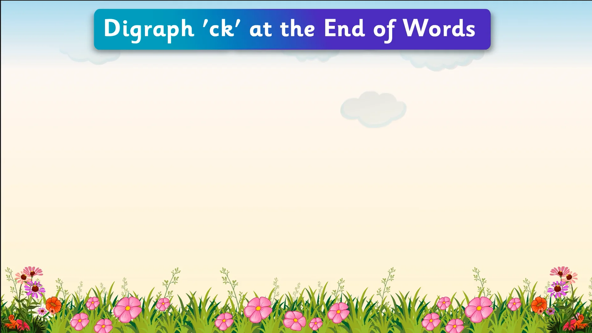 Digraph ‘ck’ at the End of Words on Vimeo