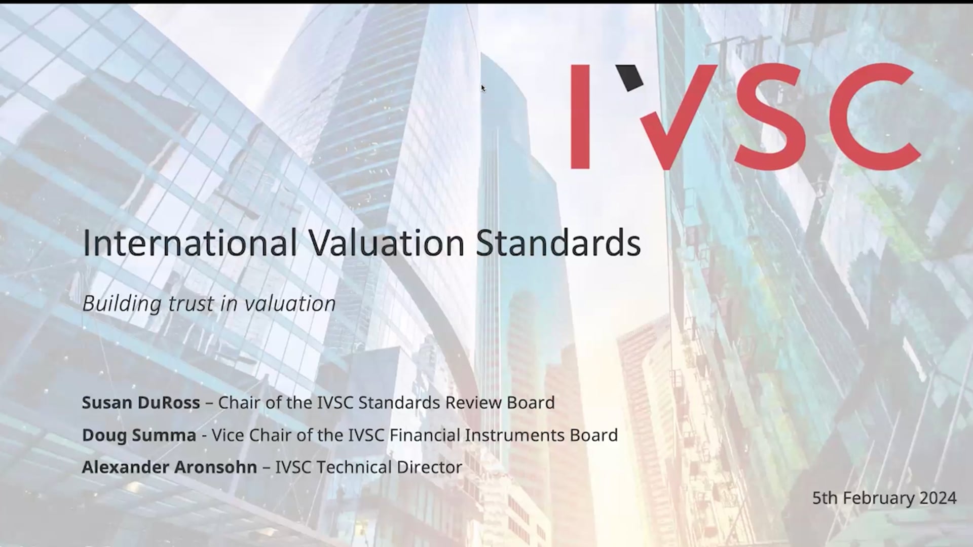 Webinar: Latest changes to the International Valuation Standards (IVS) - February 2024