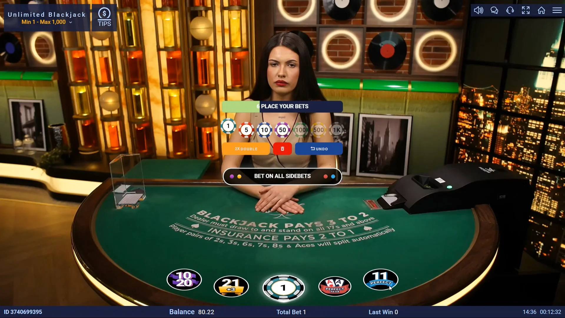 Unlimited 21 Blackjack Live