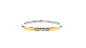 Diamond-Accented Ring in Sterling Silver and 14kt Yellow Gold