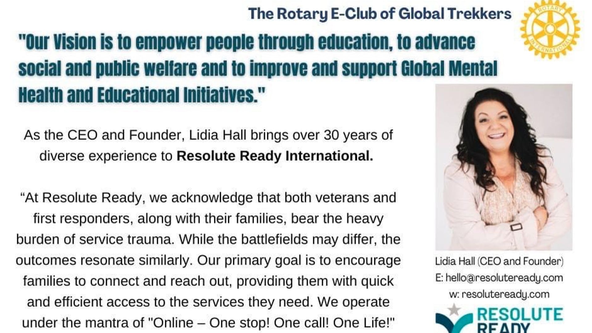 February 5th 2024 - Lidia Hall - Resolute Ready International