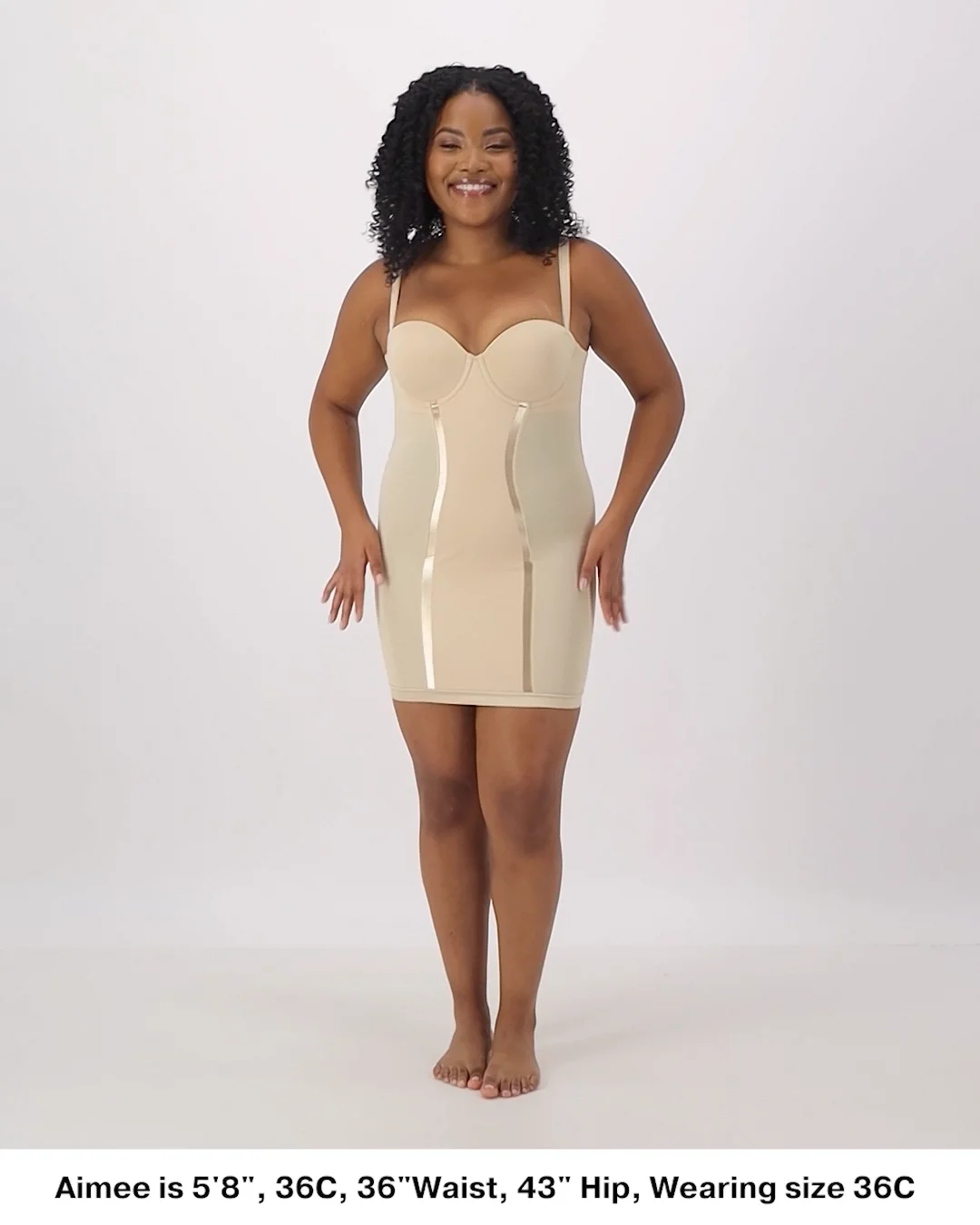 Convertible Tummy Control Shapewear Slip with Underwire