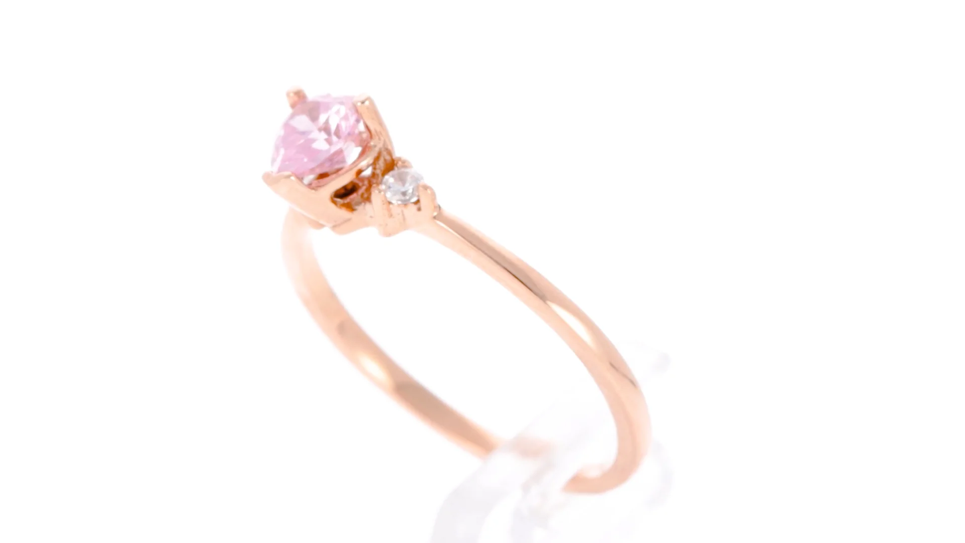Anillo Promesa Zirconia Rosa y Blanca Oro Rosa: Amor y Compromiso