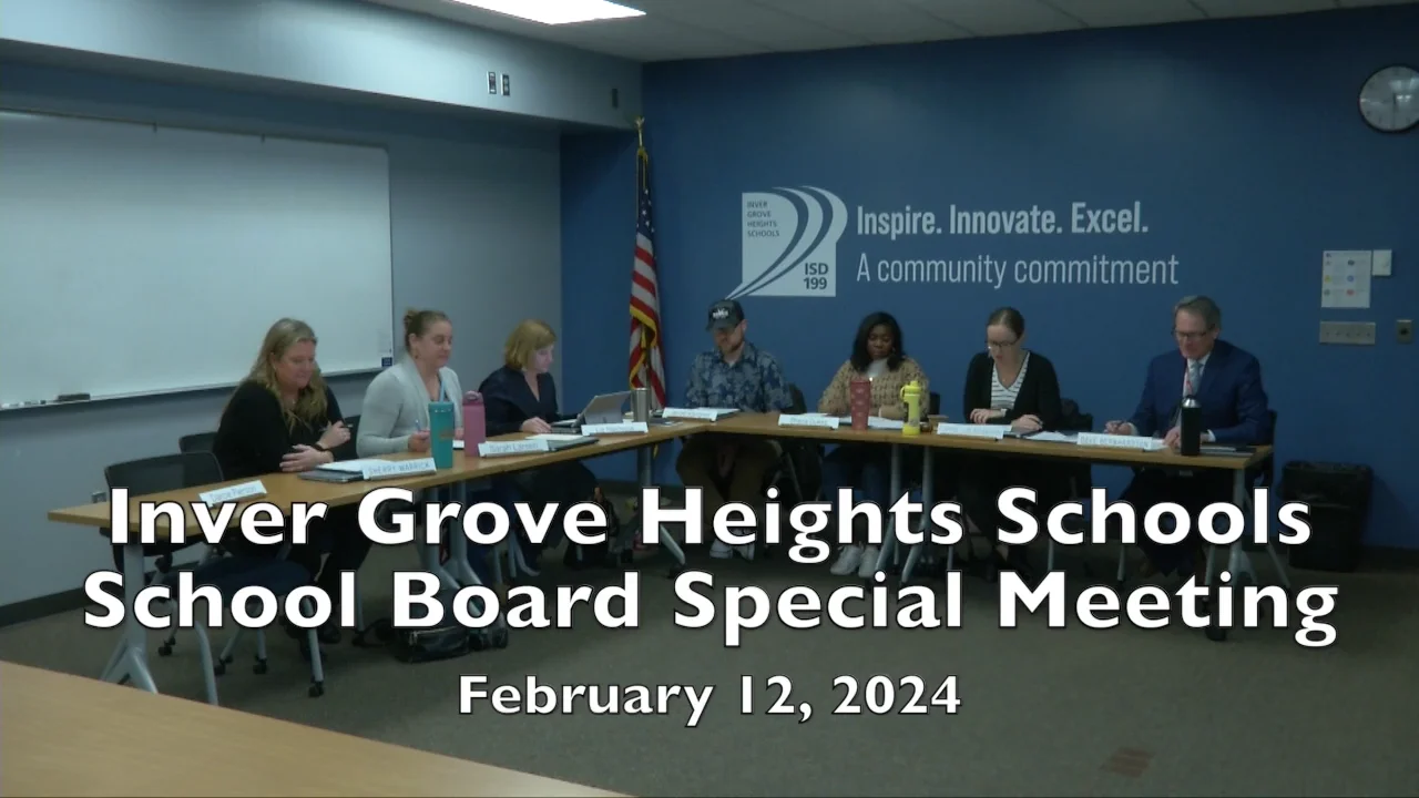 February 12, 2024, ISD 199 School Board Special Meeting on Vimeo