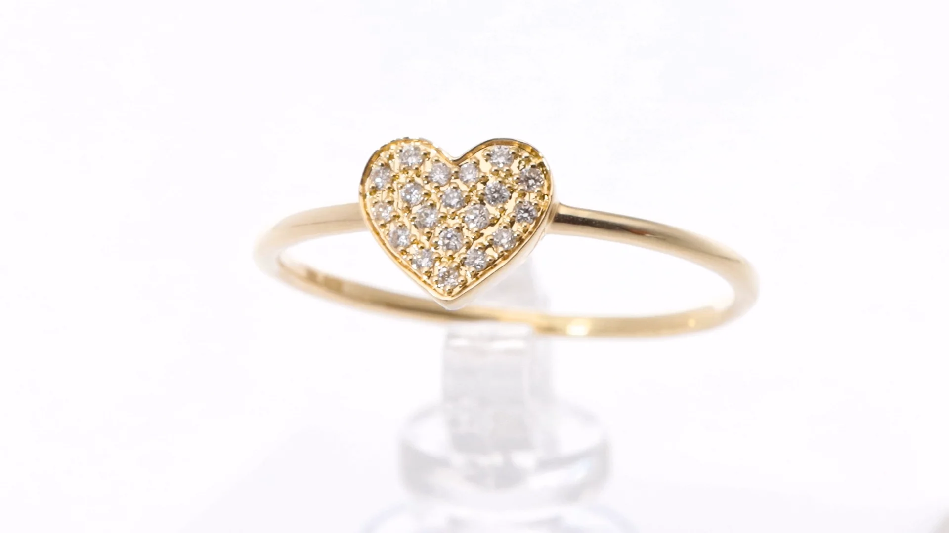 Anillo Corazón Diamante BIZZARRO: Oro Amarillo 14K Amor Delicado