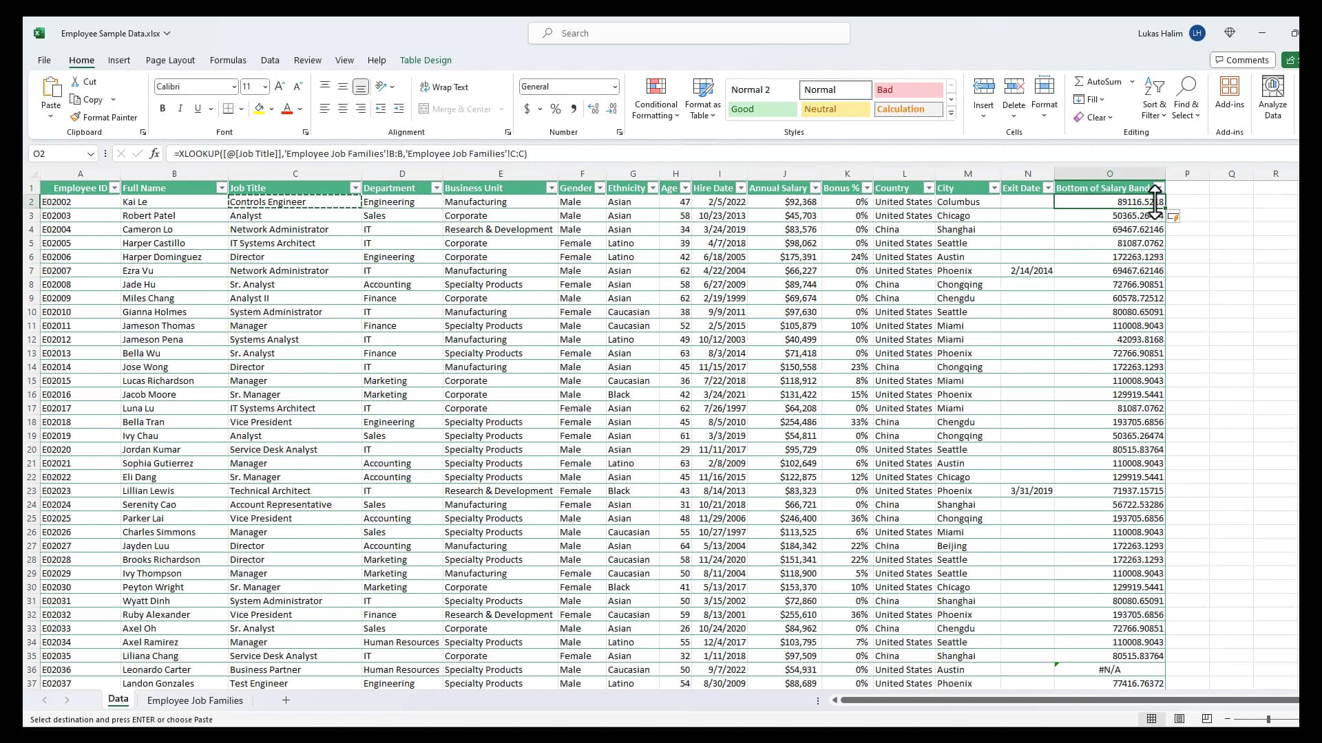 Excel - Quiz #4 salary band marketing on Vimeo