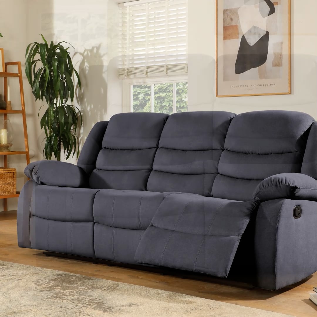 Sorrento 3 Seater Recliner Sofa, Slate Grey Classic Plush Fabric Only  £799.99