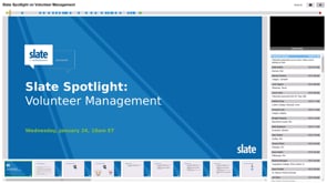 Slate Spotlight on Volunteer Management