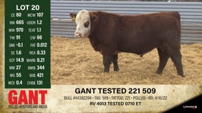 Lot #20 - GANT TESTED 221 509