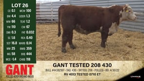 Lot #26 - *** OUT *** GANT TESTED 208 430