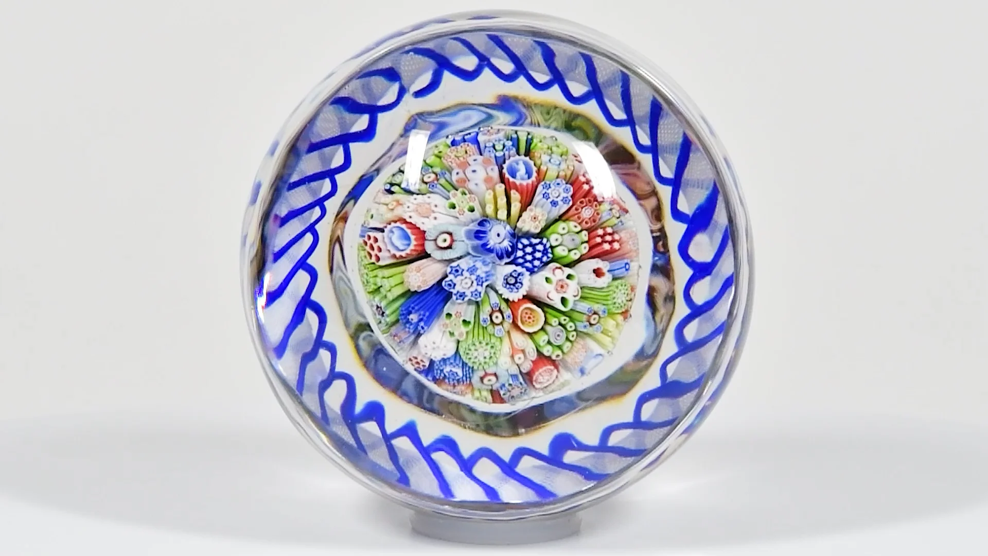 Antique Baccarat close packed millefiori and Gridel silhouettes