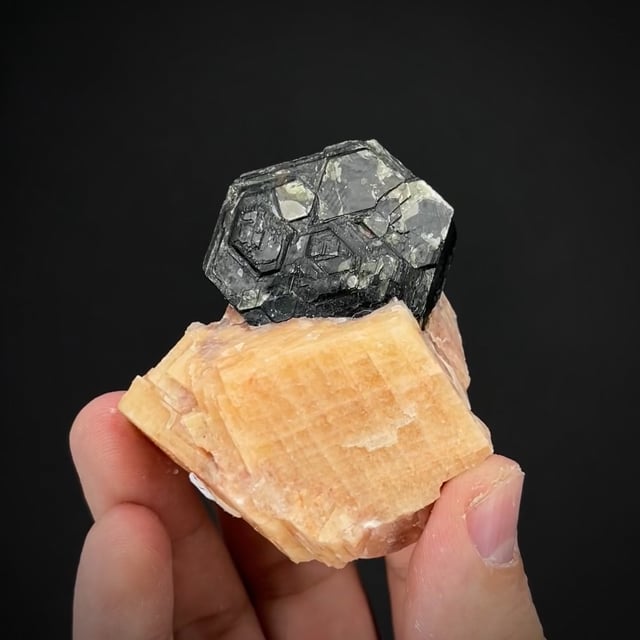 superb Biotite Mica on Calcite