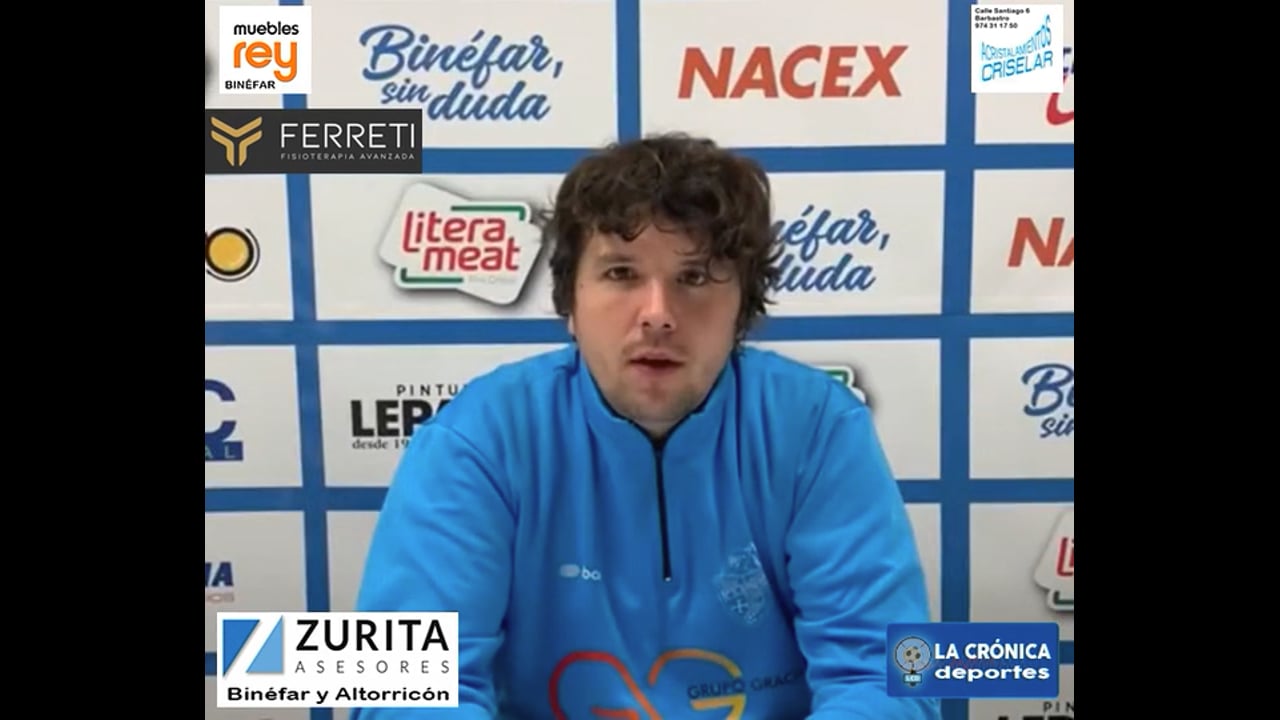 LA PREVIA / UD Fraga - CD Binéfar / LUIS ARCAS (Entrenador Binéfar) Jor. 21 / Tercera Rfef / Fuente: Facebook CD Binéfar