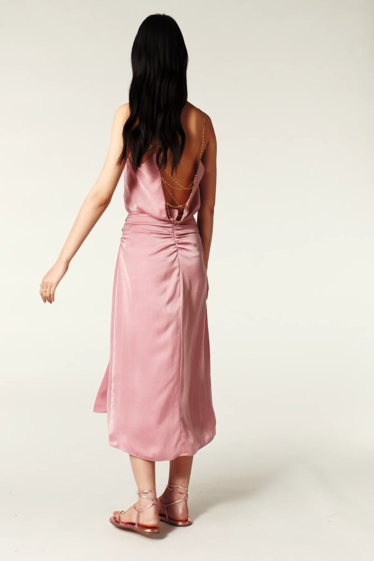 Jupe Midi Ann Harvey, Rose, Taille 20, Ligne A, Avec Perles, Occasion Très Bon état