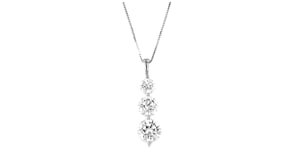 3.00 ct. t.w. Lab-Grown Diamond Three-Stone Pendant Necklace in 14kt White Gold