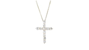 1.00 ct. t.w. Lab-Grown Diamond Cross Pendant Necklace in 14kt Yellow Gold