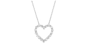 1.00 ct. t.w. Lab-Grown Diamond Heart Pendant Necklace in 14kt White Gold