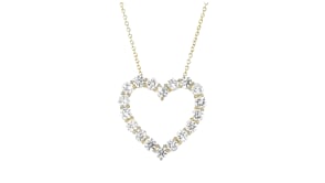 3.00 ct. t.w. Lab-Grown Diamond Heart Pendant Necklace in 14kt Yellow Gold