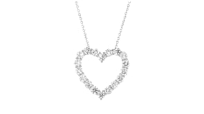 3.00 ct. t.w. Lab-Grown Diamond Heart Pendant Necklace in 14kt White Gold