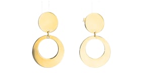 Italian 14kt Yellow Gold Circle Drop Earrings