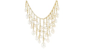 5.5-10.5mm Cultured Pearl Fringe Necklace in 18kt Gold Over Sterling