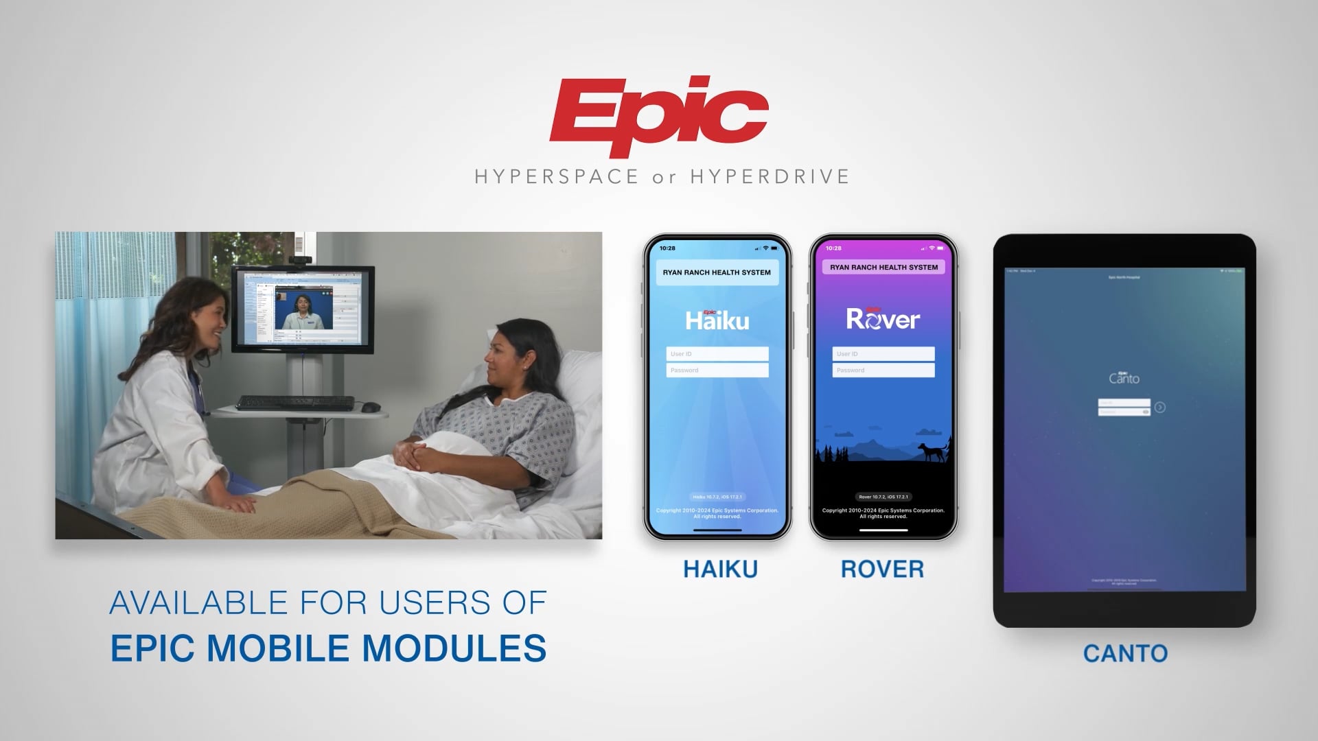 EHR Demo + Epic Hyperspace/Hyperdrive, Rover, Haiku, Canto
