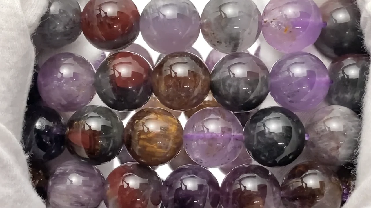 8X757 パワーストーン☆カコクセナイトinアメジストクラスター1.9Kg