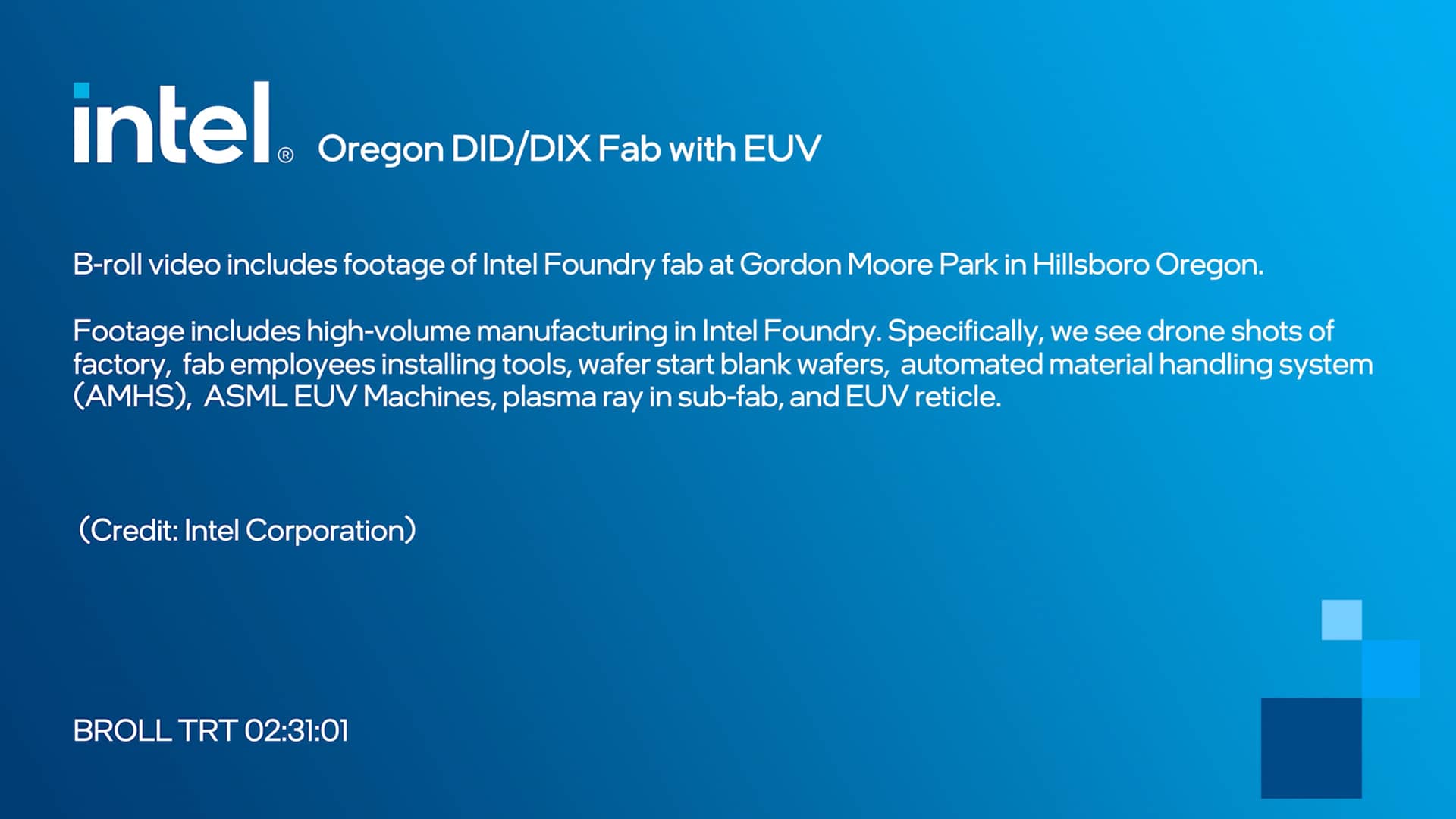 Intel Oregon D1D/D1X Fab with Extreme Ultraviolet Technology (B-Roll ...