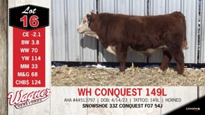 Lot #16 - WH CONQUEST 149L