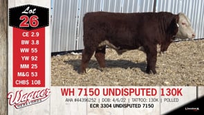 Lot #26 - WH 7150 UNDISPUTED 130K