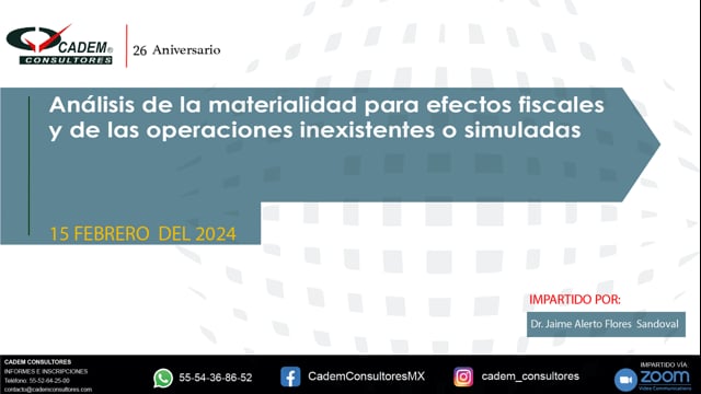 ANÁLISIS DE LA MATERIALIDAD PARA EFECTOS FISCALES Y DE LAS OPERACIONES INEXISTENTES O SIMULADAS