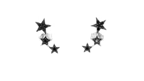 25 ct. t.w. Black Diamond Star Earrings in Sterling Silver