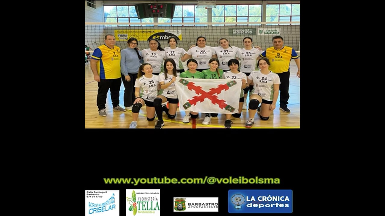 "Voleibol Femenino en Barbastro" (RESUMEN DEL PARTIDO) Victoria de la SMA frente al Stadium Casablanca / Jor. 12 - Segunda División Autonomica Juvenil Femenina