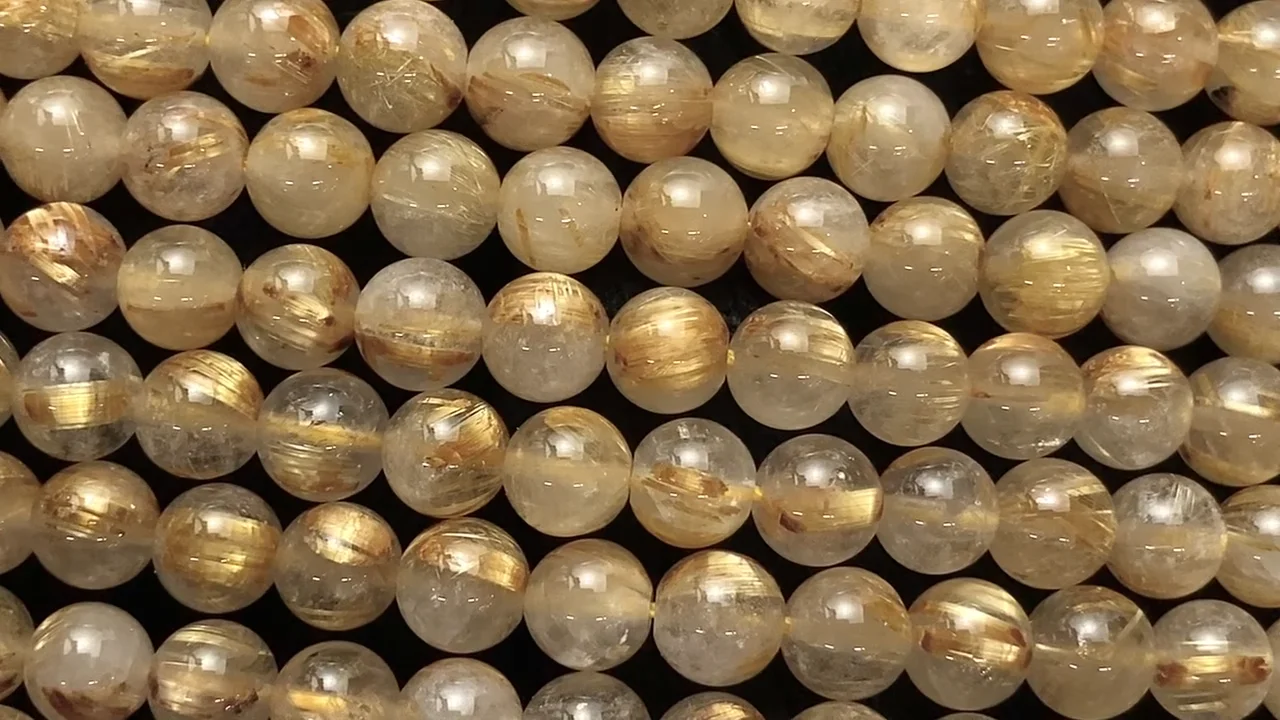 ルチルクォーツ 【和名・針水晶｜産地・ブラジル】 ラウンド6mm 半連/1