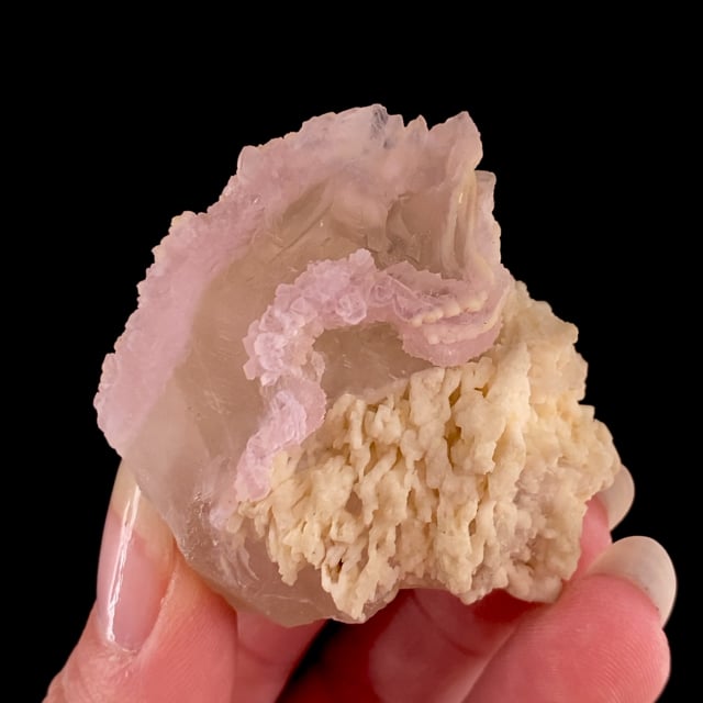 Quartz var: Rose on Quartz with Albite (Mined: 1974)