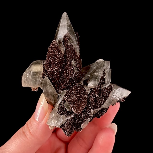 Calcite with iridescent Chalcopyrite