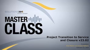 Project Transition to Service and Closure v23.02