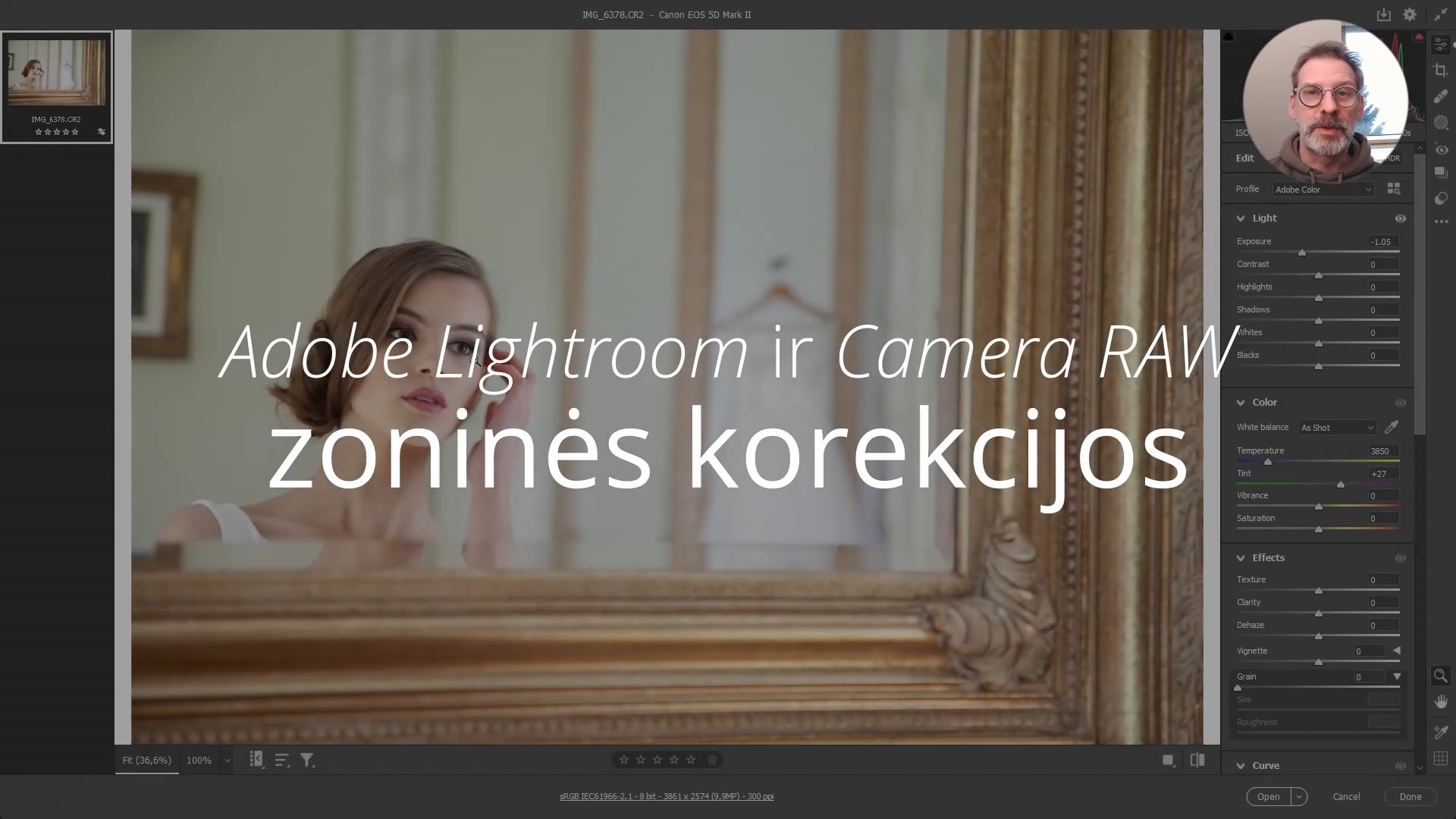 Zoninės korekcijos Adobe CameraRAW ir Lightroom programose