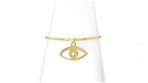 Italian 14kt Yellow Gold Evil Eye Charm Ring